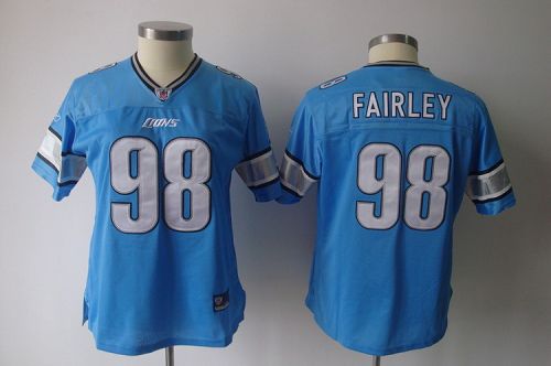 Lions #98 Nick Fairley Blue Women's Team Color Stitched NFL Jersey
